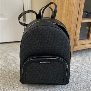 Michael Kors Dark Gray Backpack with Silver Details